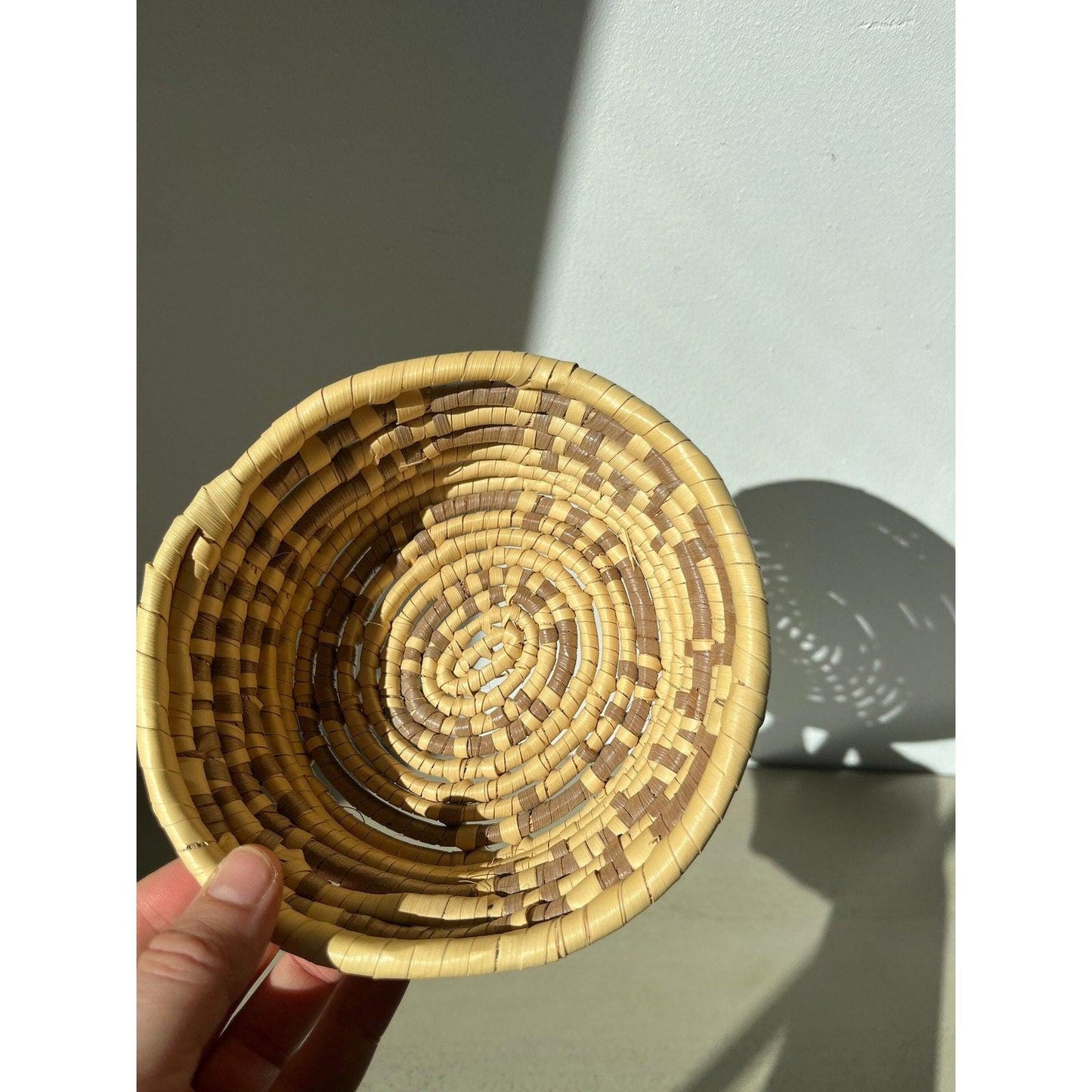 Vintage woven BOHO basket bowl