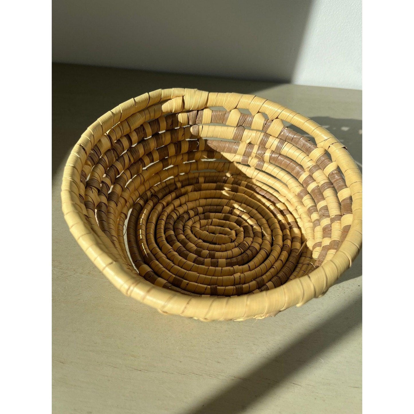 Vintage woven BOHO basket bowl