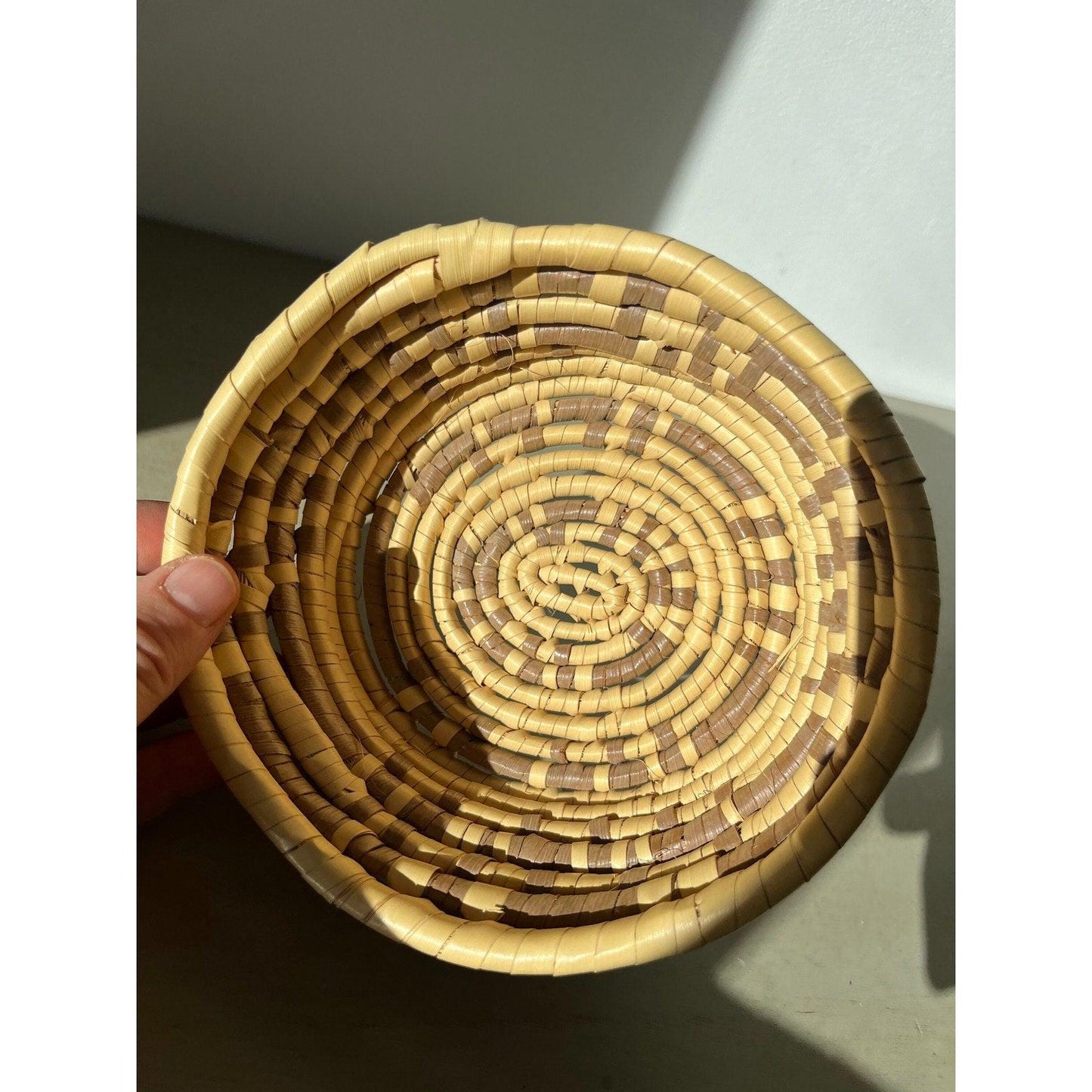 Vintage woven BOHO basket bowl