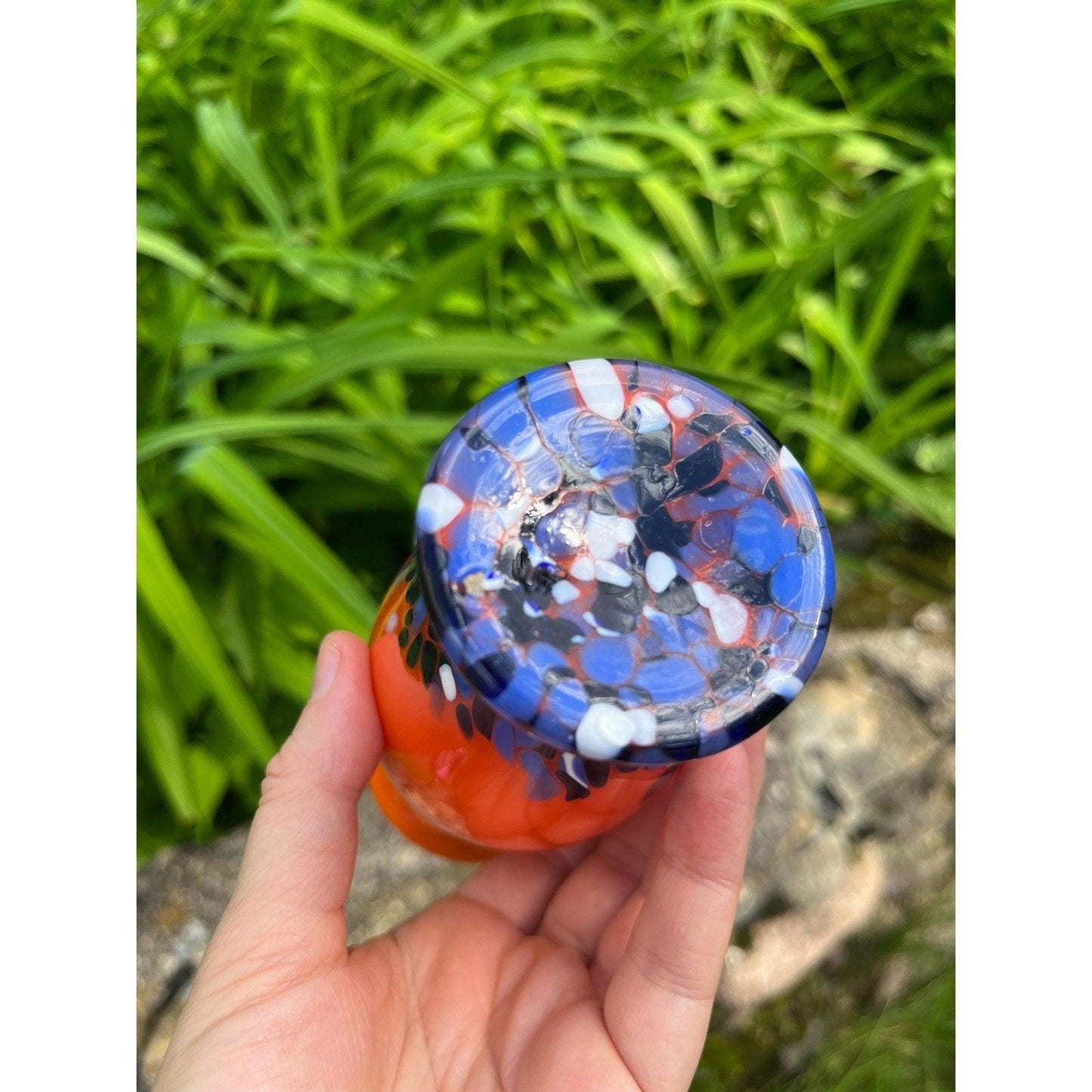 Vintage Art Deco Bohemian Strutted Tango Art Glass Vase