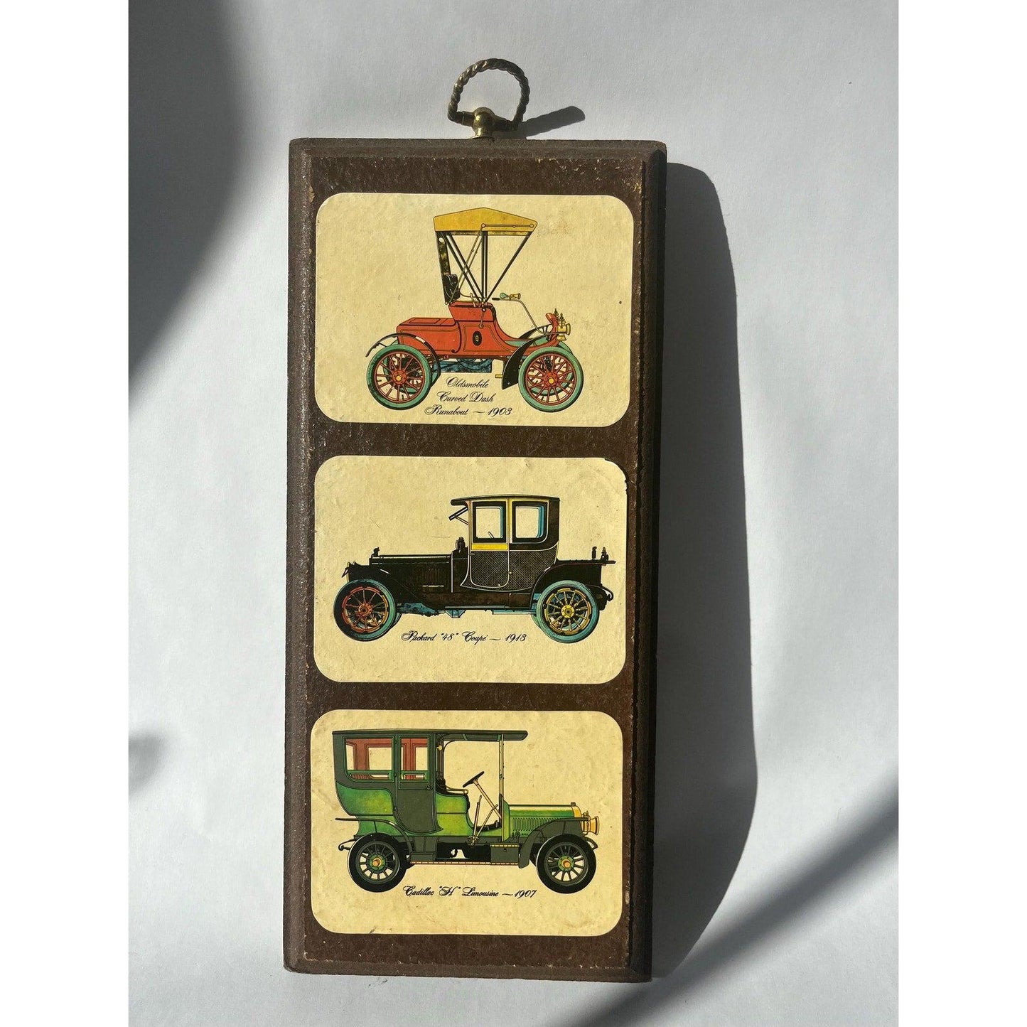 Antique Cars Wooden Wall Plaque