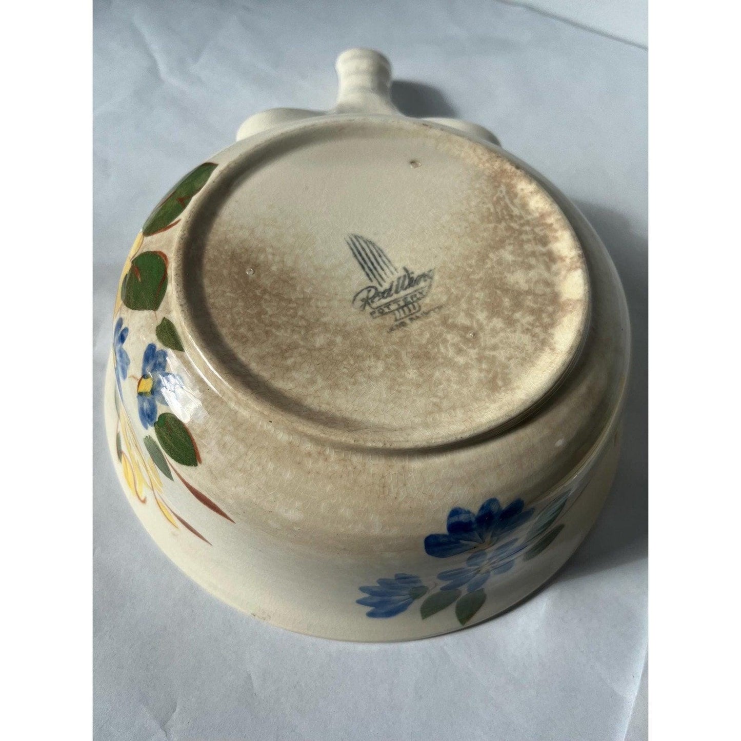 Vintage Red Wing Pottery BRITTANY CASSEROLE with a rose lid