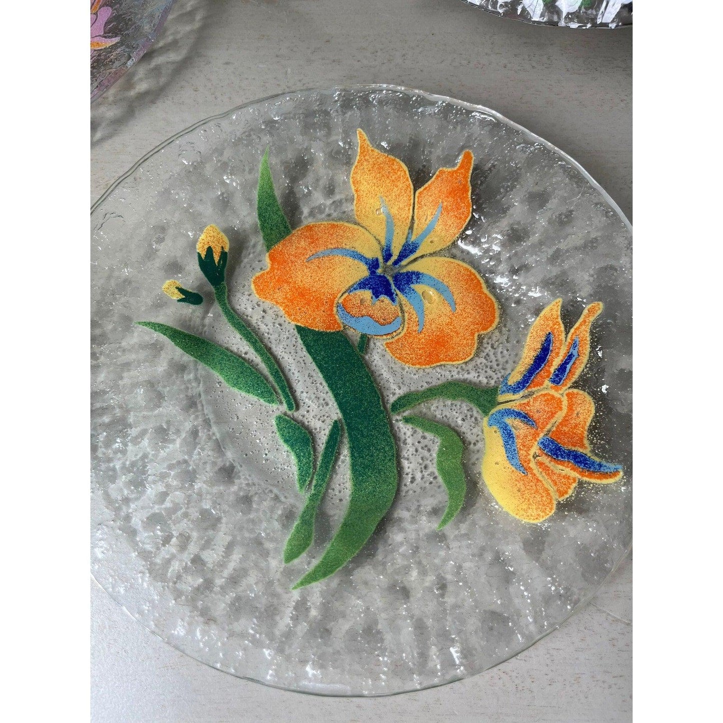 Ser of vintage Sydenstricker fused glass plates