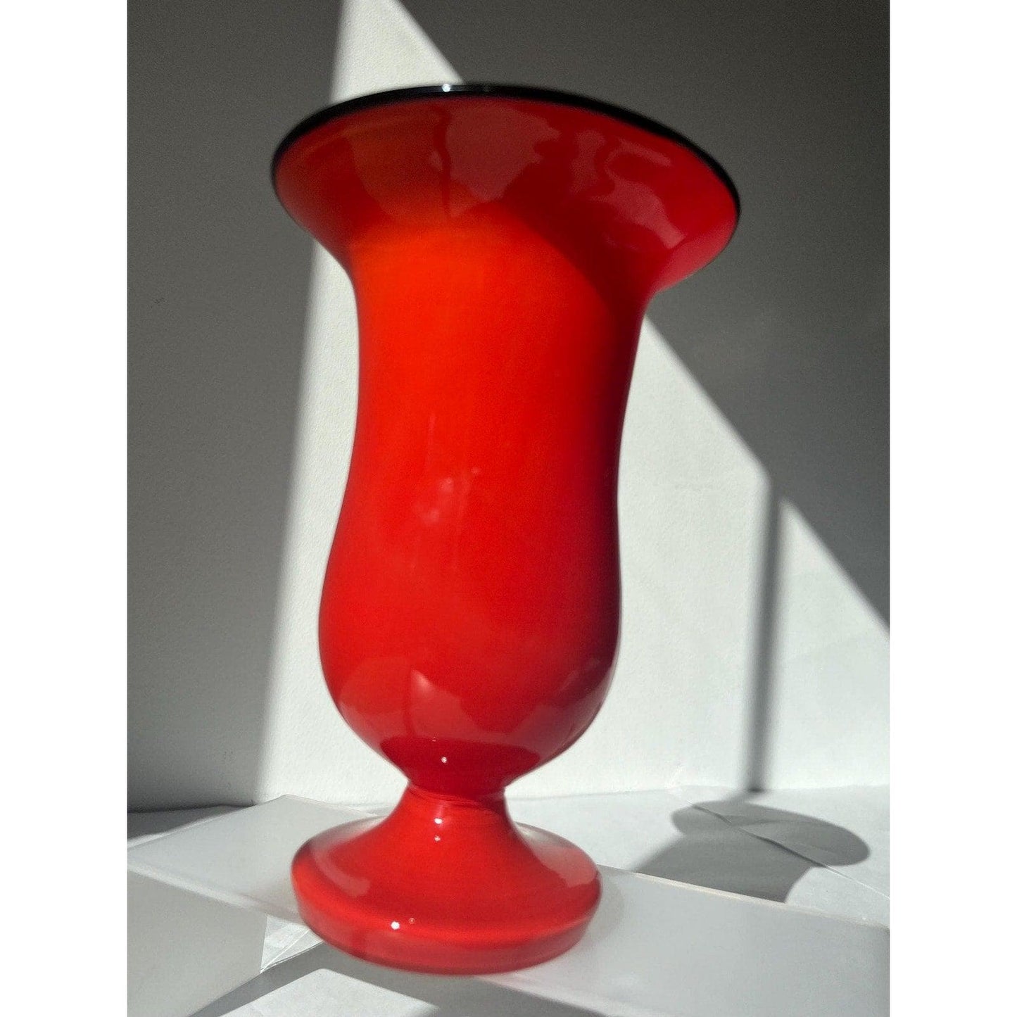 1930s Bohemian Tango Glass Vase Made in Czechoslovakia
