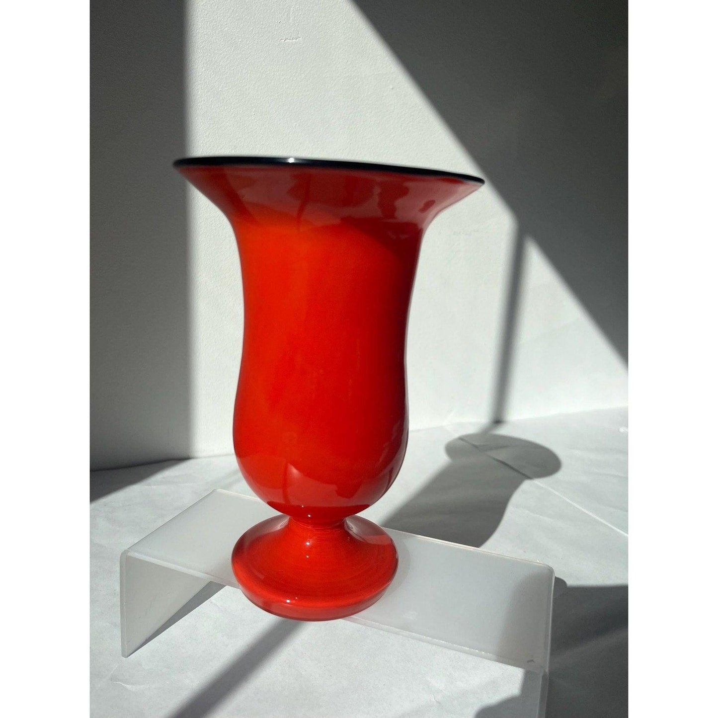 1930s Bohemian Tango Glass Vase Made in Czechoslovakia