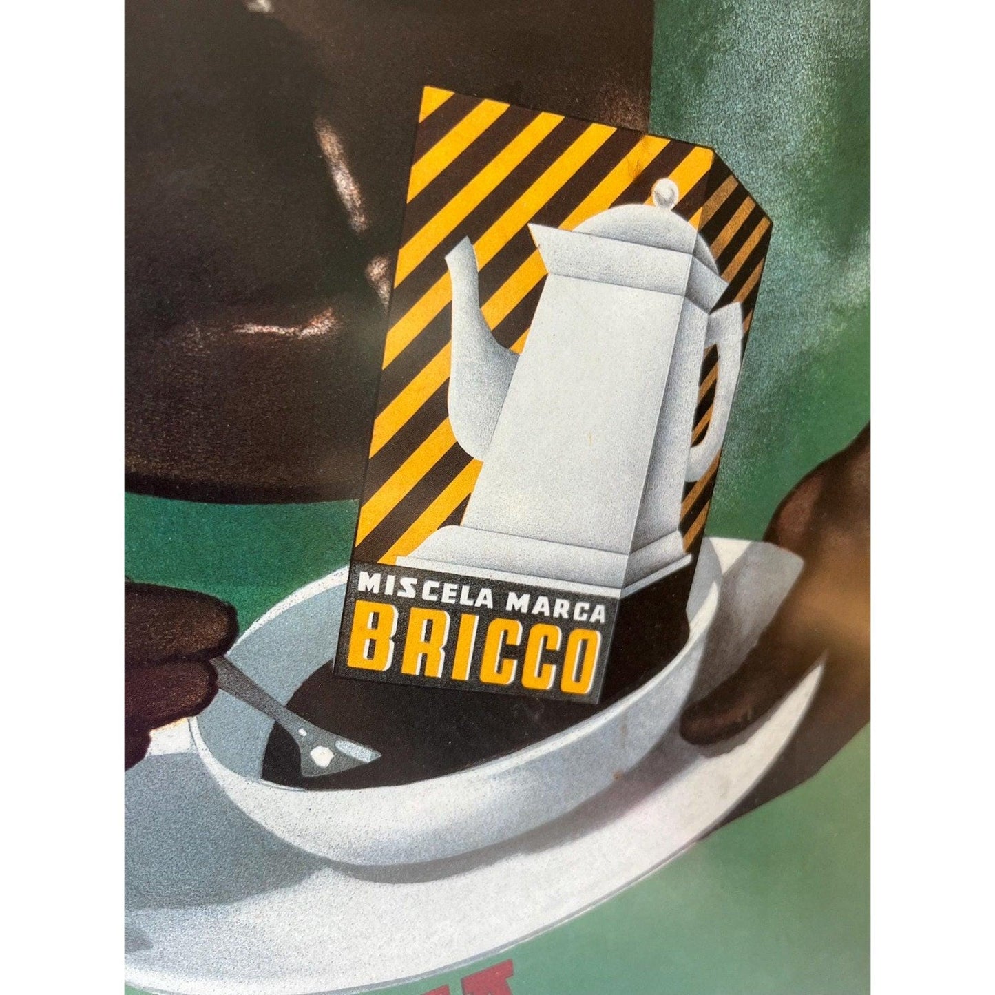 Vintage 1930 Bricco Coffee Pontedera Italy coffee advert framed poster print