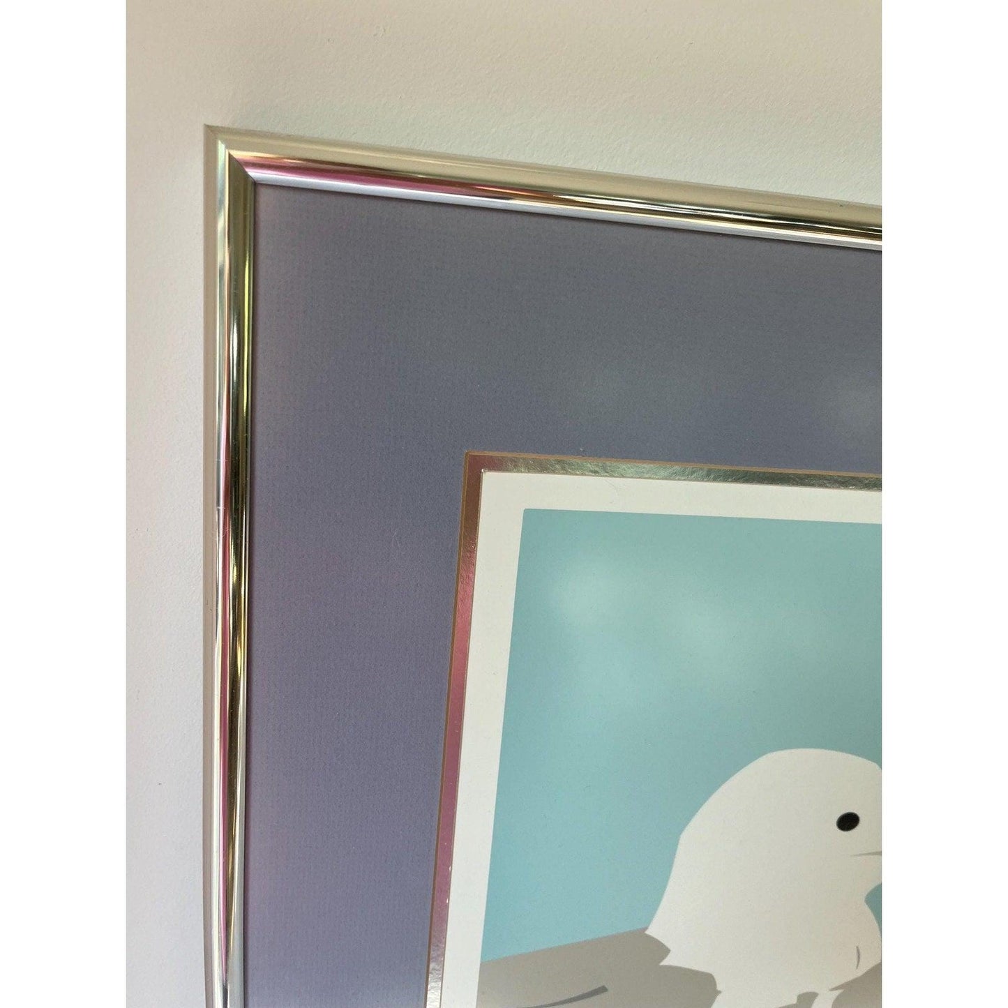 Vintage framed rare authentic print "Seagulls" by Kevin Newman