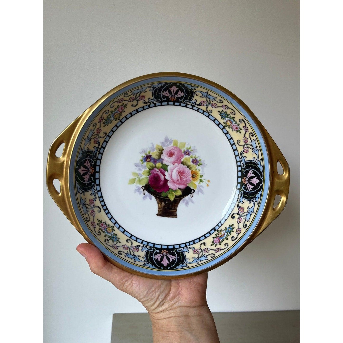 Antique Art Deco Era Noritake Porcelain Hand Painted Bowl