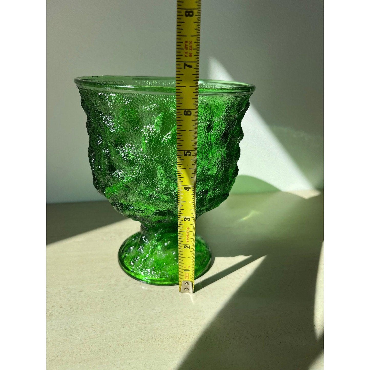 Vintage Green Crinkle Texture EO Brody Goblet