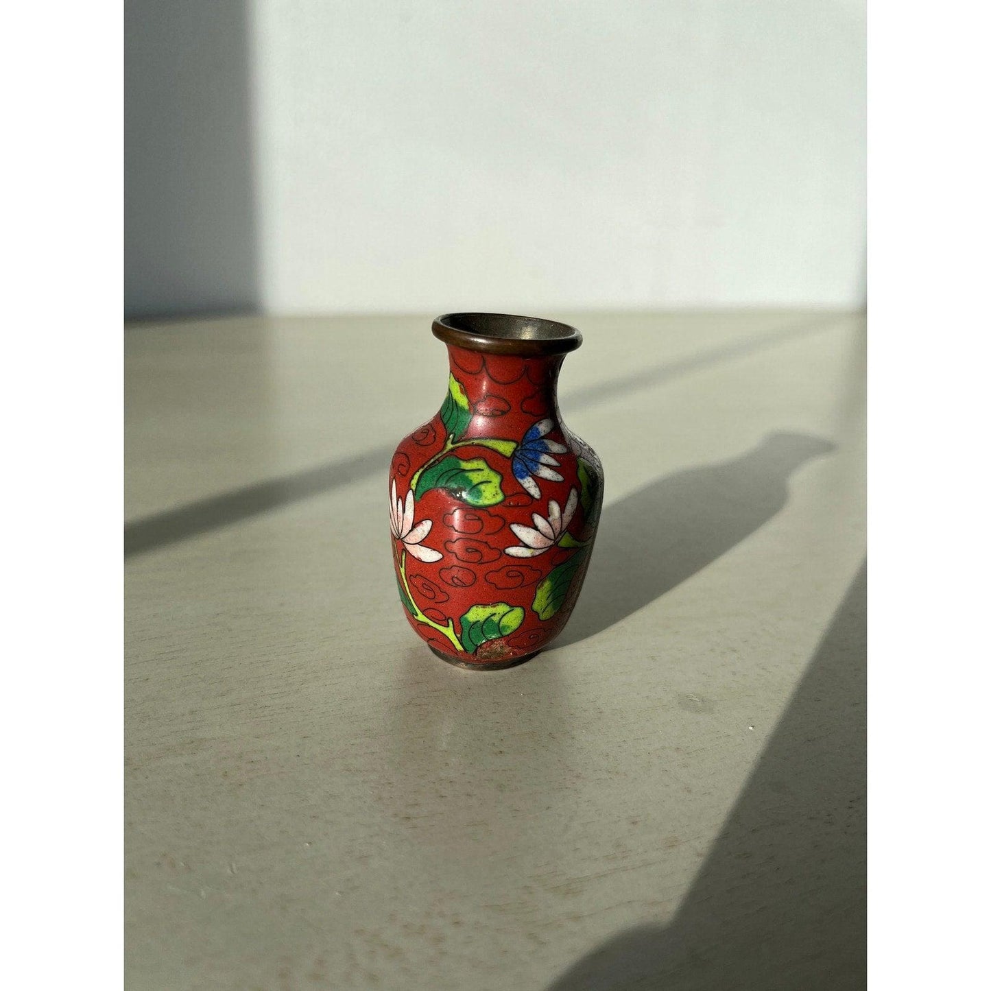 1920s miniature antique Chinese Cloisonné vase