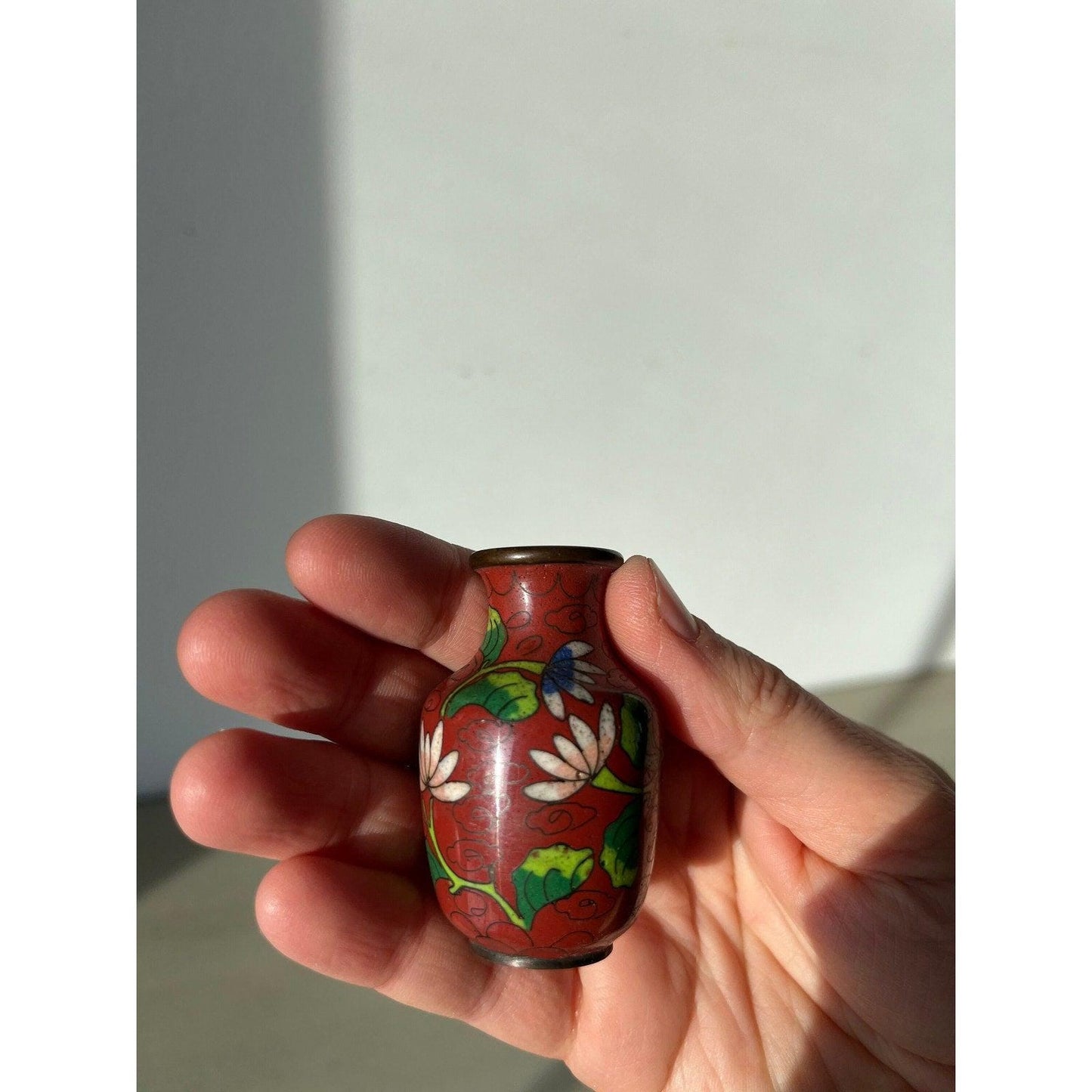 1920s miniature antique Chinese Cloisonné vase