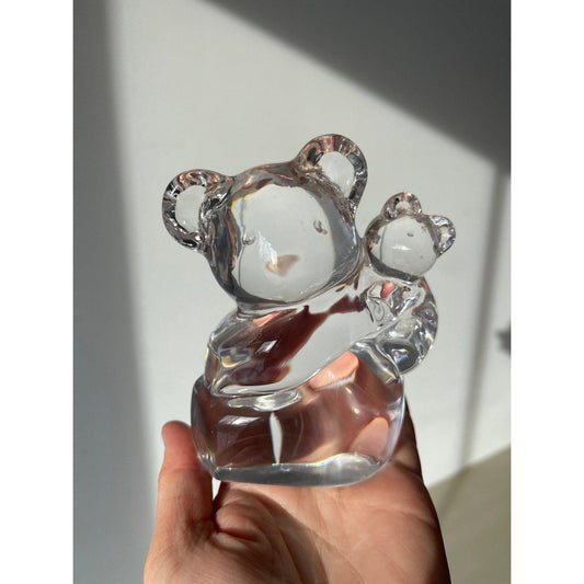 Fantastic vintage Orrefors Koala Bear and Cub paperweight