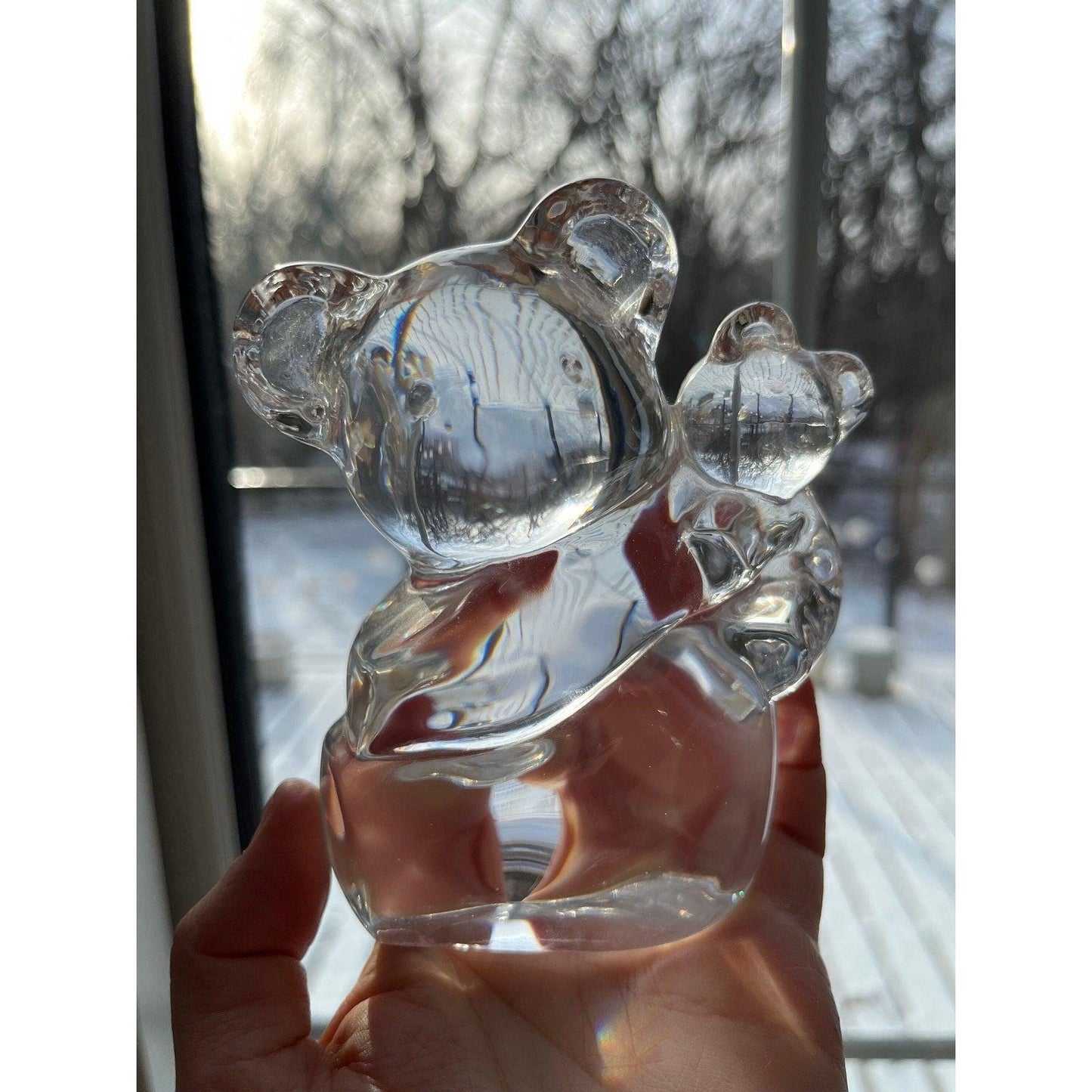 Fantastic vintage Orrefors Koala Bear and Cub paperweight
