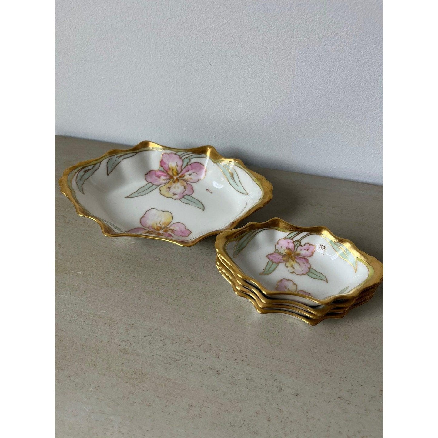 Antique Elite Works nut dish set