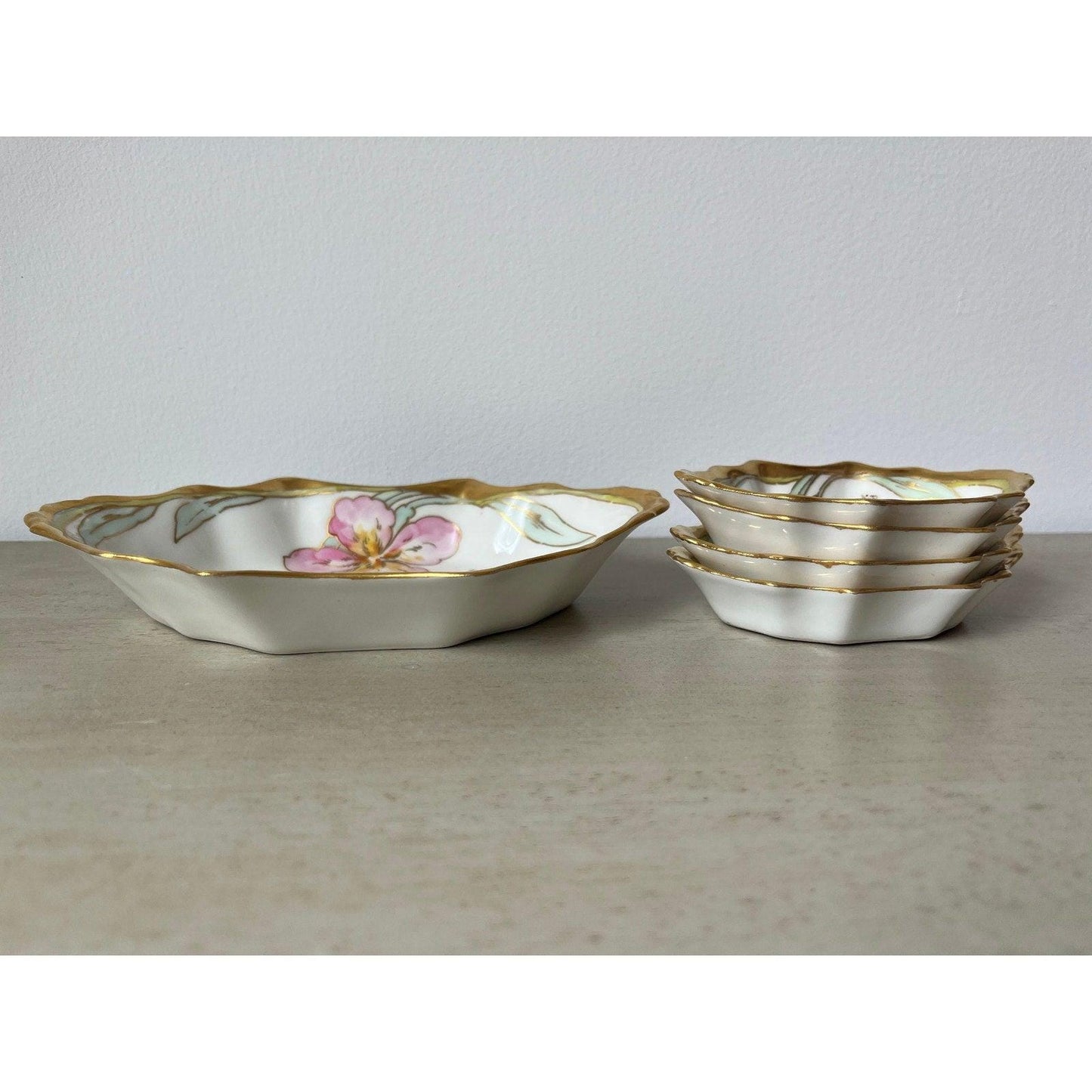 Antique Elite Works nut dish set