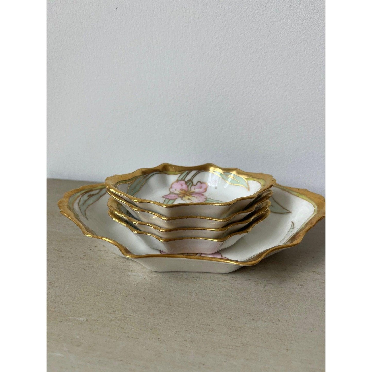 Antique Elite Works nut dish set