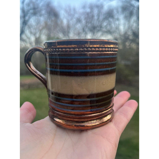 Antique copper lusterware mug