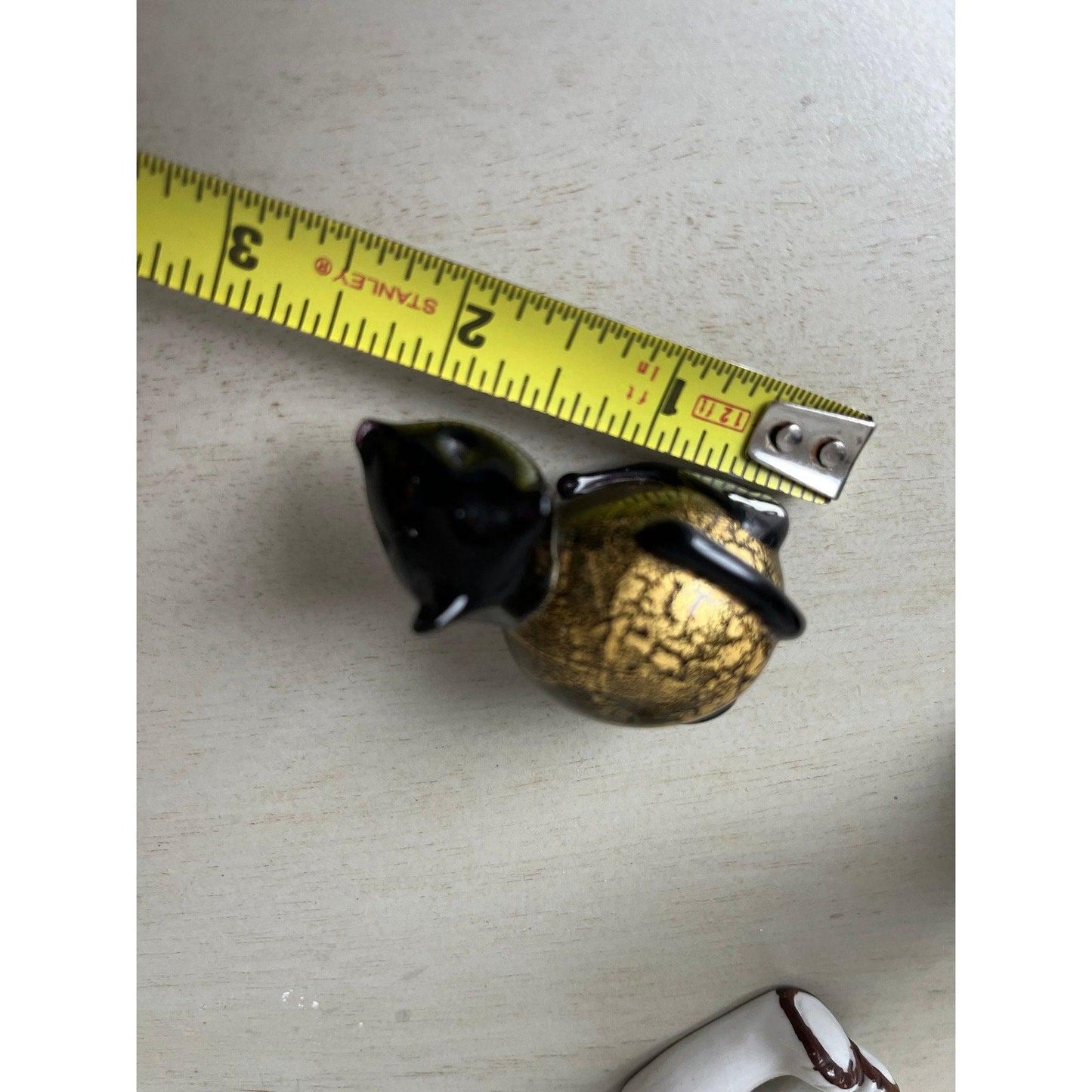 1980s Azurene Black Glass 'Minimals' Cat figurine