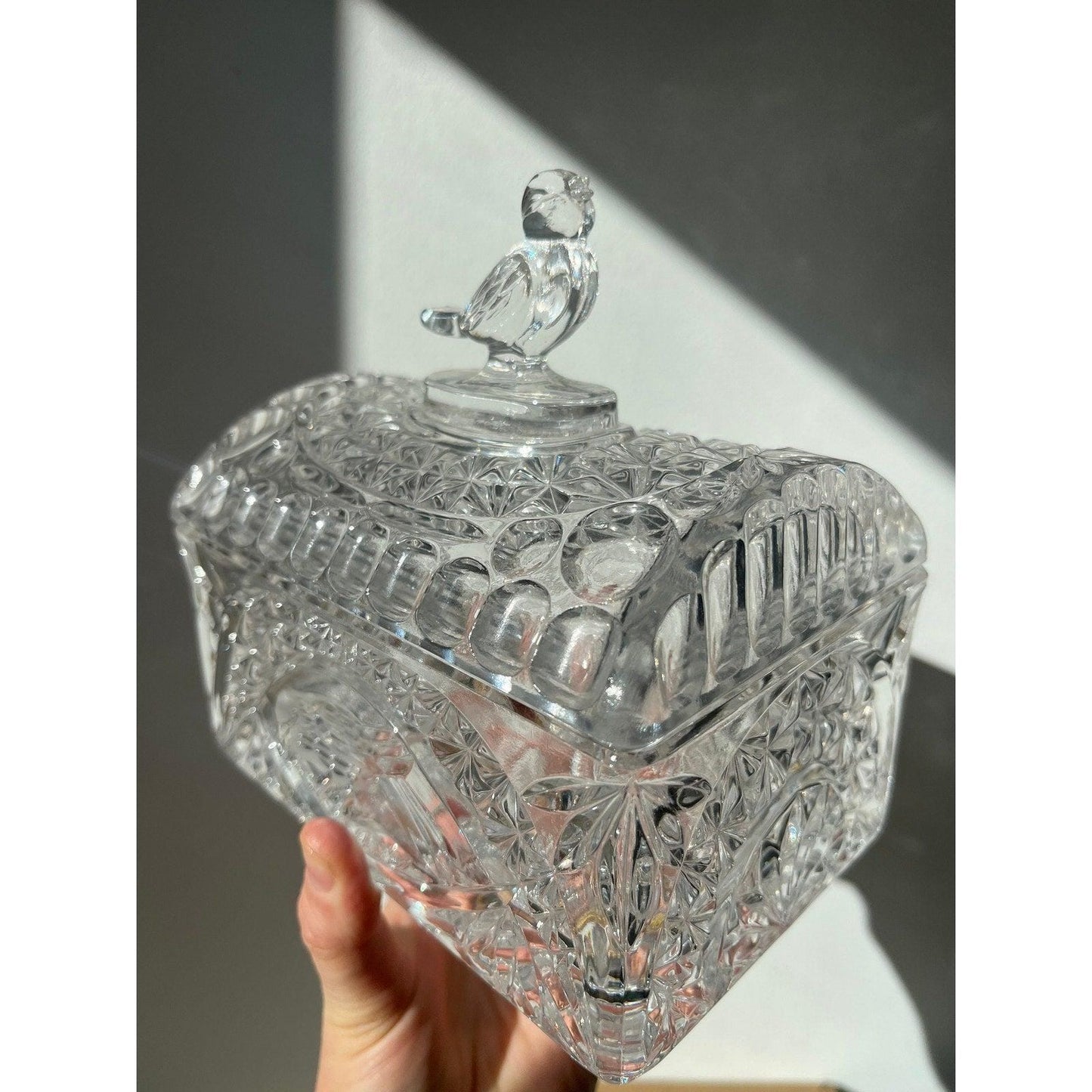 Vintage Hofbauer lead crystal the 'Byrdes' box