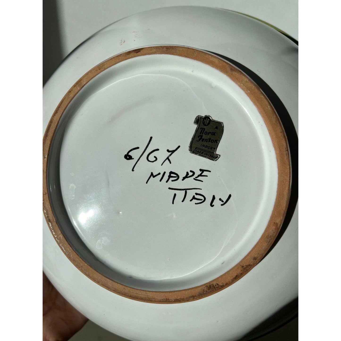 Gorgeous Italian ceramic set - recessed spout pitcher with a matching bowl