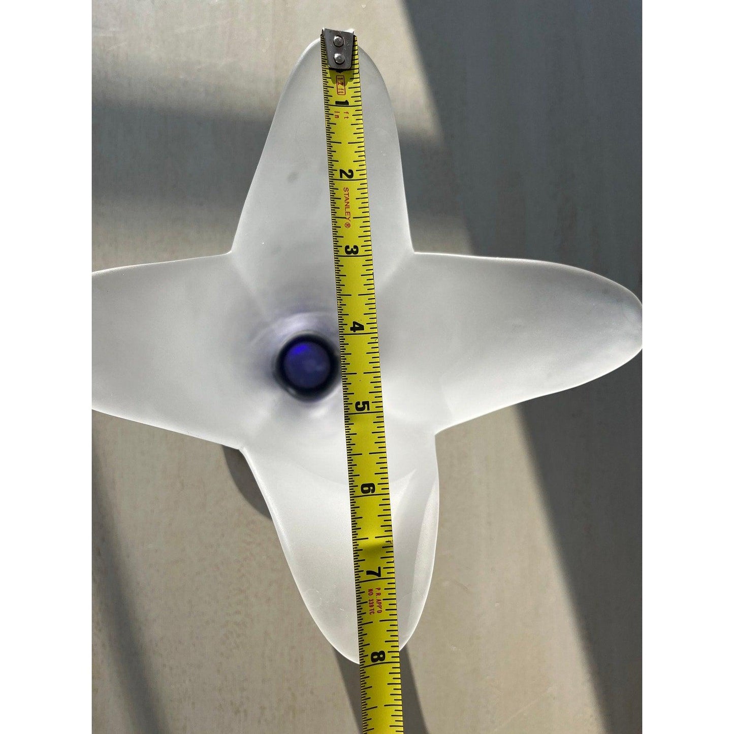 Vintage Studio Nova, cobalt blue and white frosted glass lily vase