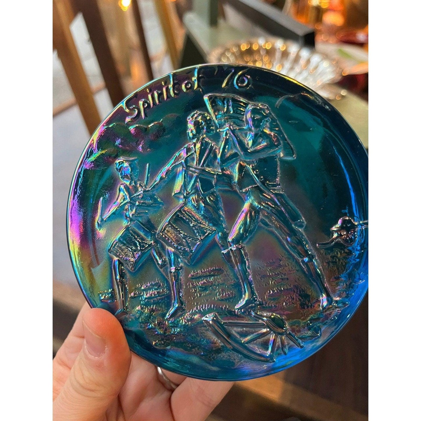 Vintage carnival glass “The spirit of 1776 paperweight