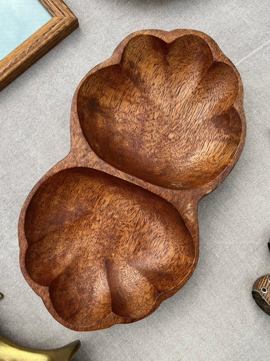 MCM Vintage Monkey Pod Wood Serving Dish