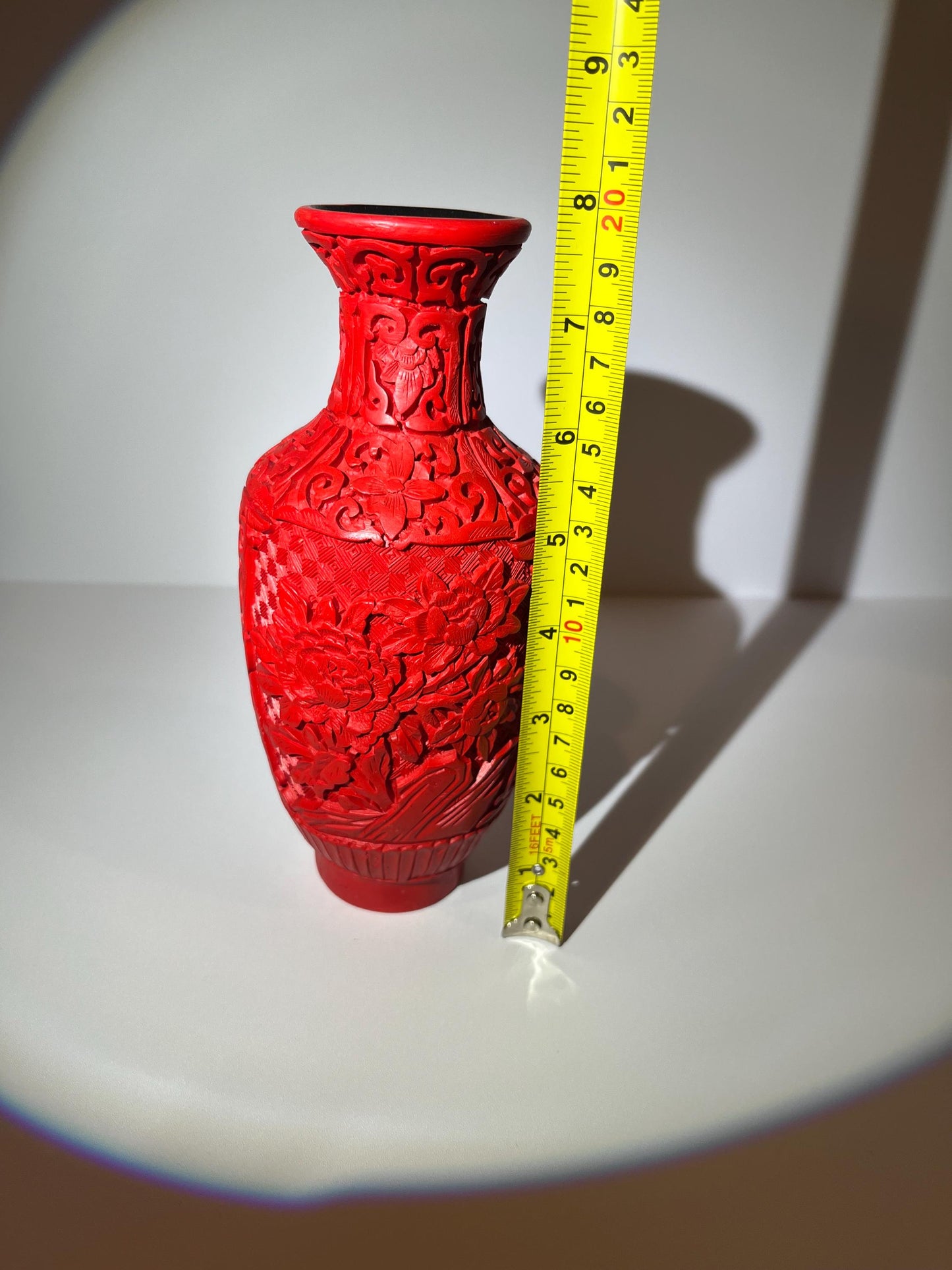 Vintage Chinese Red Cinnabar Lacquer Vase