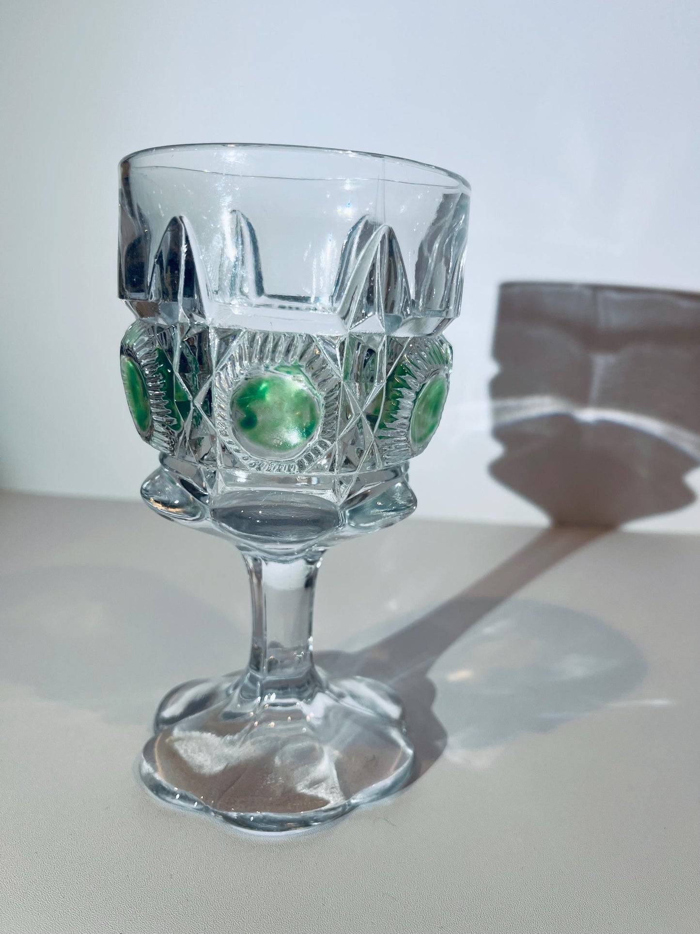 EAPG Early American Pattern Glass Bulls Eye and Daisy Newport Goblets