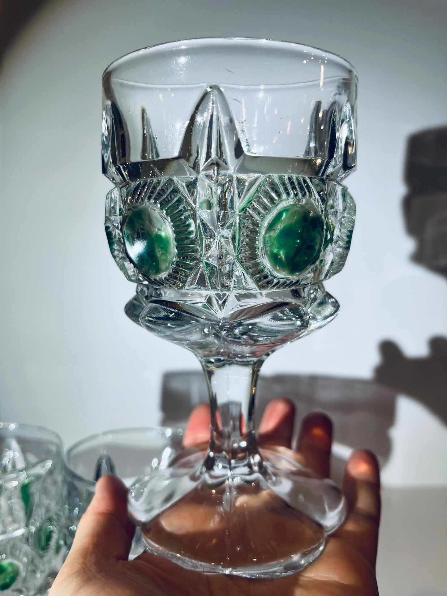 EAPG Early American Pattern Glass Bulls Eye and Daisy Newport Goblets