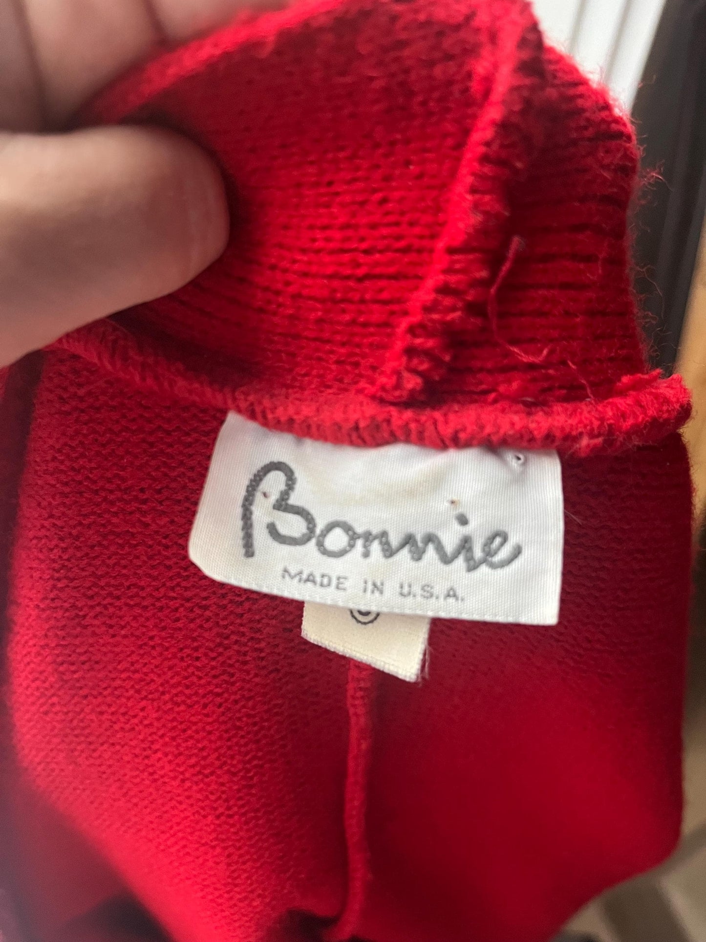 One Of A Kind Red Vintage Knit Cardigan
