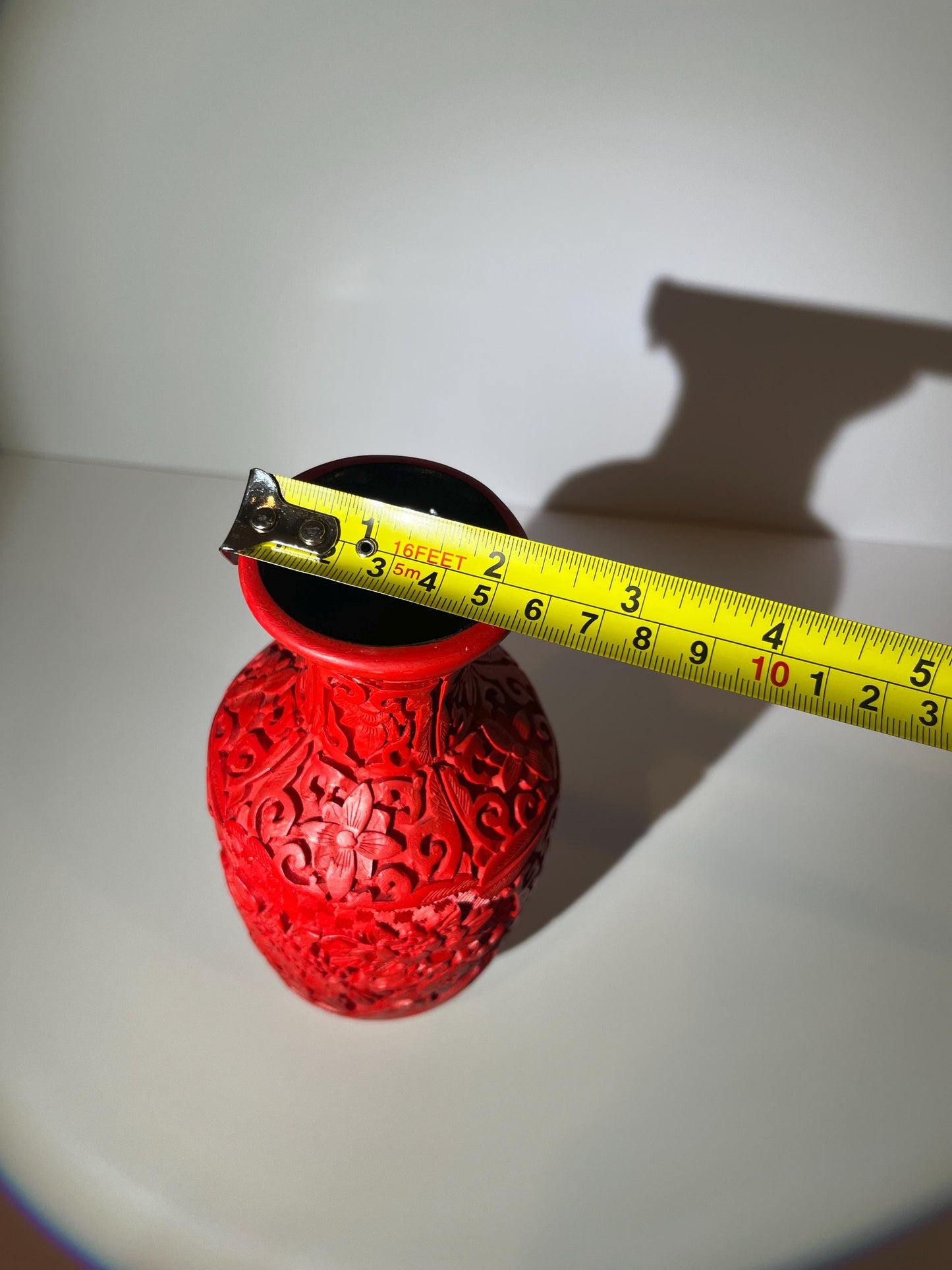 Vintage Chinese Red Cinnabar Lacquer Vase