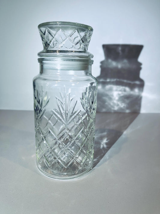Vintage 1983 Mr Peanut Planters Clear Glass Canister Collectible