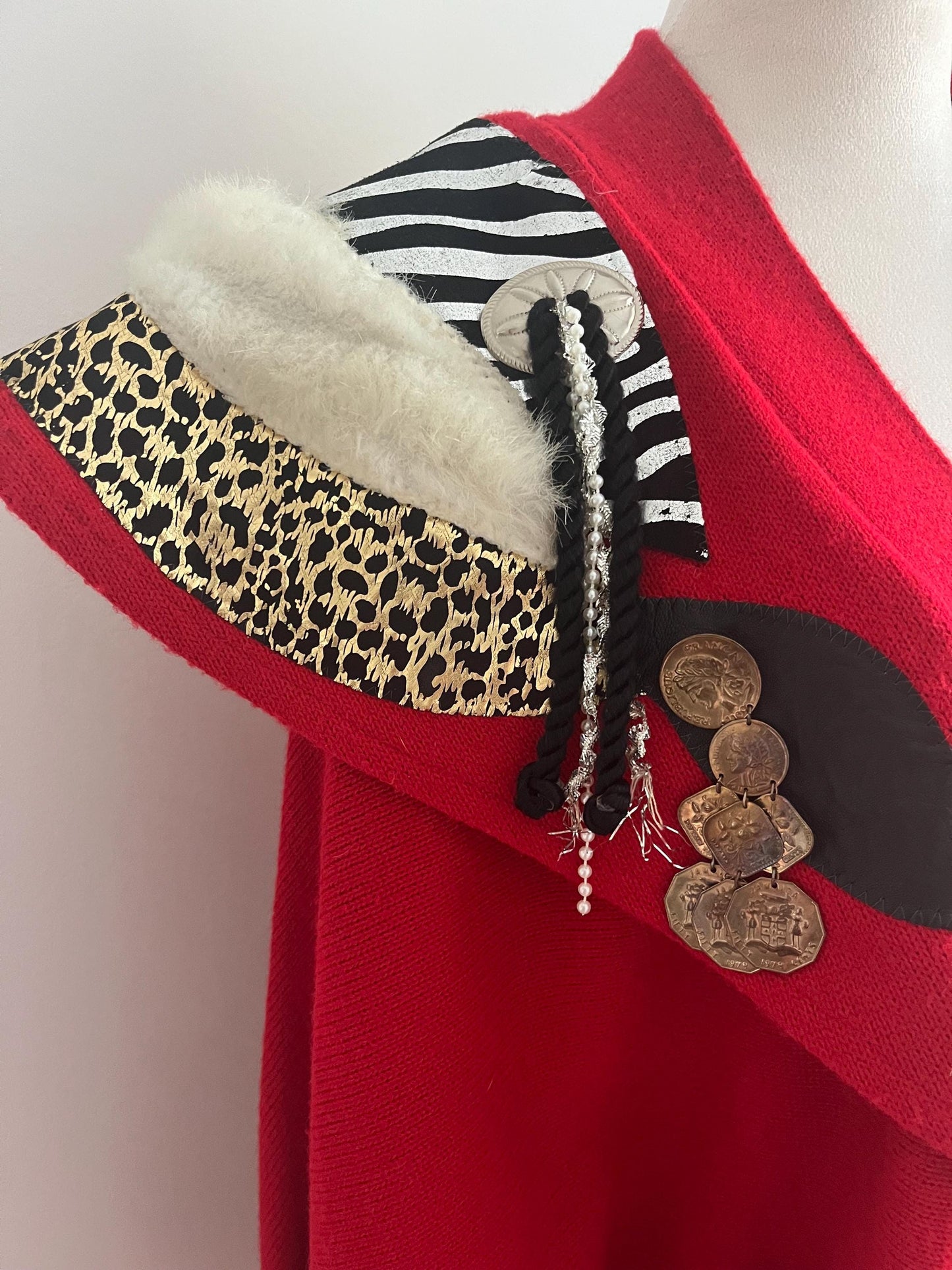 One Of A Kind Red Vintage Knit Cardigan